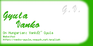 gyula vanko business card